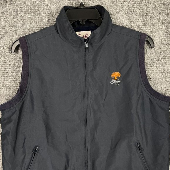ELANDALE VEST MENS M BLACK GOLFING WINDBREAKER FULL-ZIP KIAWAH COURSE CLUB - Picture 6 of 10
